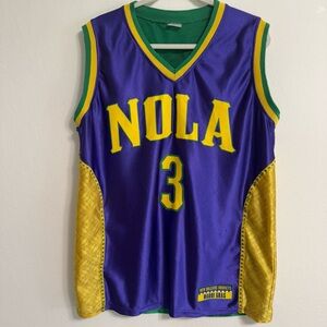 VTG New Orleans Hornets Chris Paul Mardi Gras Jersey SGA Jersey Adult XL-2XL